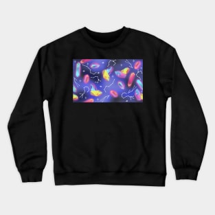 Whimsigoth Constellation Crystals on Blue Crewneck Sweatshirt